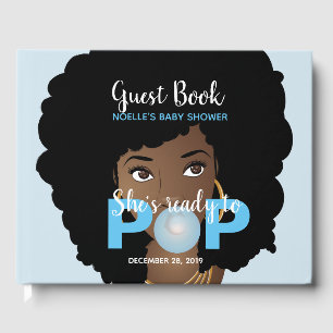 Livre D'or Femme noire, Prête à la pop, Bubblegum, Bleu