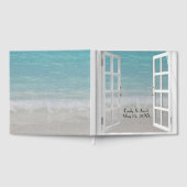 Livre D'or Fenêtre de plage avec ressac océanique  (Complet)