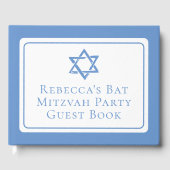 Livre D'or Fête bat mitzvah lumière étoile bleue de David (Recto)