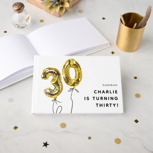 Livre D'or Fête d'anniversaire 30 ans Minimal Gold 30 Ballon
