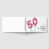 Livre D'or Fête d'anniversaire 50 ans Ballon Rose Minimal 50 (Complet)