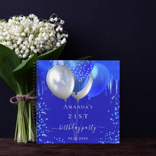 Livre d'or fête d'anniversaire ballons bleu royal