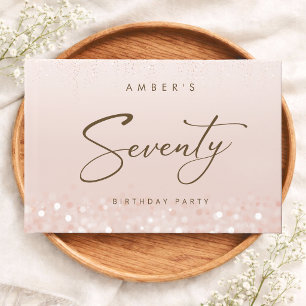 Livre D'or Fête d'anniversaire de 70 ans Rose Gold Glitter
