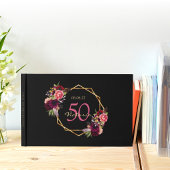 Livre D'or Fête d'anniversaire flores noirs géométriques bord