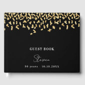 Livre D'or Fête d'anniversaire Noir confetti (Recto)