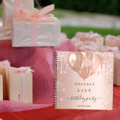 Livre d'or fête d'anniversaire rose ballons d'or