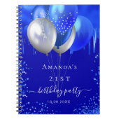 Livre d'or fête d'anniversaire royal gouttes bleue (Devant)