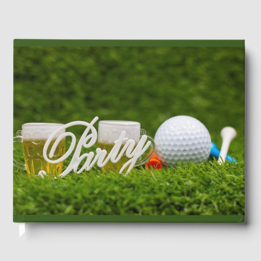 Livre D'or Fête de golf avec balle et bière par tee golf (Recto)