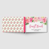 Livre D'or Fête de mariage aux roses roses avec feuillage (Complet)