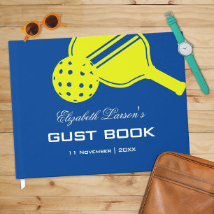 Livre D'or Fête de Mariage des Amoureux de Pickleball Néon Bl