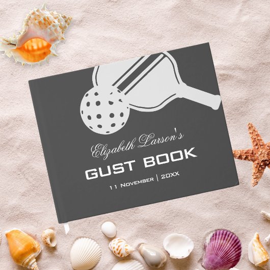 Livre D'or Fête de Mariage des Amoureux de Pickleball Noir &