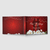 Livre D'or Fête de mariage Rouge Blanc Floral Moderne Élégant (Complet)