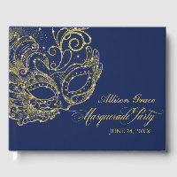 Fête de Quinceañera Mascarade Or Bleu