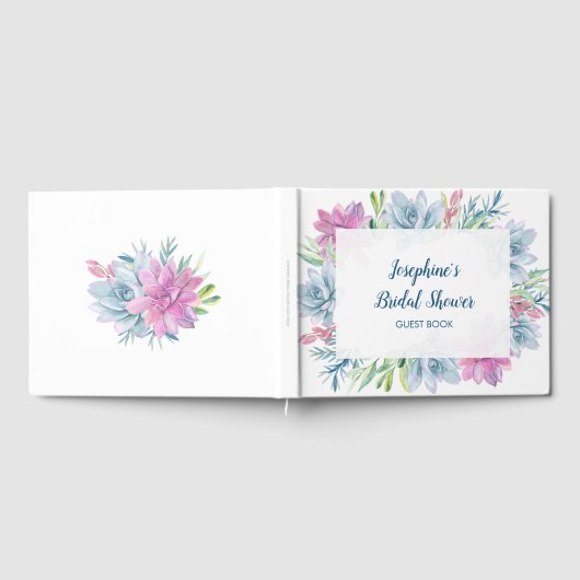 Livre D'or Fête des mariées de l'aquarelle Succulents (Complet)