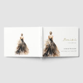 Livre D'or Fête des mariées de Mariage d'aquarelle noire (Complet)