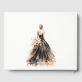 Livre D'or Fête des mariées de Mariage d'aquarelle noire (Verso)