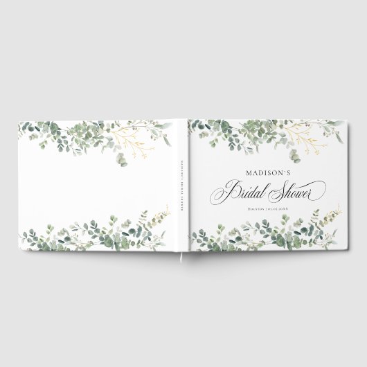 Livre D'or Fête des mariées de script Eucalyptus Handwriting (Complet)