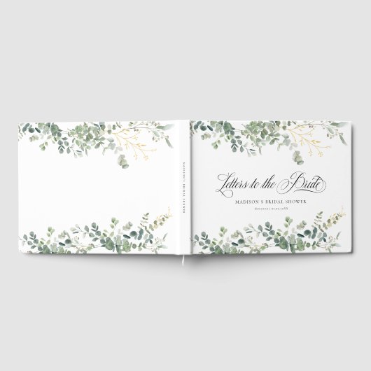 Livre D'or Fête des mariées de script Eucalyptus Handwriting (Complet)