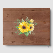 Livre D'or Fête des mariées en bois rustique Sunflower (Verso)