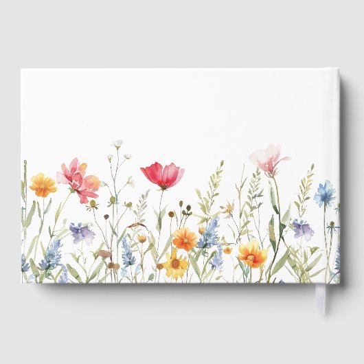 Livre D'or Fête des mariées Fleur sauvage aquarelle (Verso)