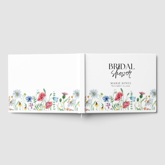 Livre D'or Fête des mariées Fleur sauvage esthétique blanche (Complet)