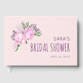 Livre D'or Fête des mariées florale de Peony rose (Recto)