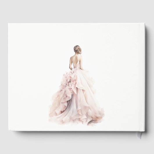 Livre D'or Fête des mariées moderne Mariage aquarelle (Verso)