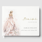 Livre D'or Fête des mariées moderne Mariage aquarelle (Recto)