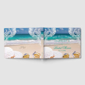 Livre D'or Fête des mariées moderne Turquoise Tropical Beach (Complet)