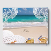 Livre D'or Fête des mariées moderne Turquoise Tropical Beach (Verso)