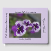 Livre D'or Fête du 25e Anniversaire, Nom, Fleurs Violettes (Recto)