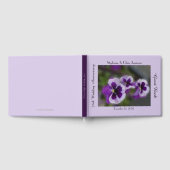 Livre D'or Fête du 25e Anniversaire, Nom, Fleurs Violettes (Complet)