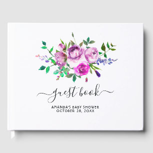 Livre D'or Fête Prénatale de Printemps Floral Aquarelle