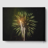 Livre D'or Feu d'artifice vert et or Fête de vacances (Verso)