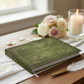 Livre D'or Feuillage Doré Mariage Vintage