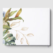 Livre D'or Feuillage végétal bleu et vert (Verso)