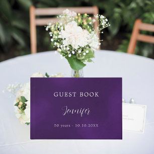 Livre d'or feuille d'argent violet