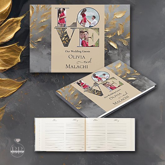 Livre D'or Feuille d'or Impasto noir