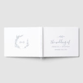 Livre D'or Feuille minimale | Dusty Blue Monogram Back Mariag (Complet)