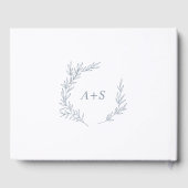 Livre D'or Feuille minimale | Dusty Blue Monogram Back Mariag (Verso)