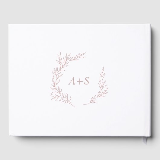 Livre D'or Feuille minimale | Mariage arrière de monogramme r (Verso)