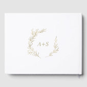 Livre D'or Feuille minimale | Mariage arrière du monogramme d (Verso)