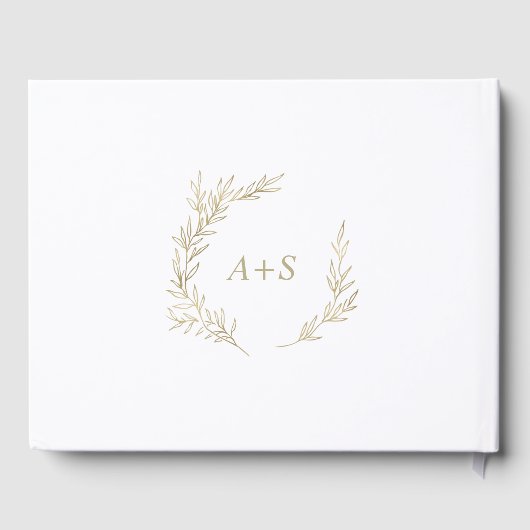 Livre D'or Feuille minimale | Mariage arrière du monogramme d (Verso)