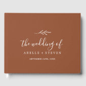 Livre D'or Feuille minimale | Mariage arrière Monogramme en t (Recto)