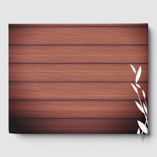 Livre D'or Feuille simple en bois rustique (Verso)