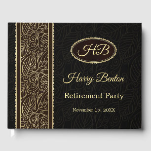 Livre D'or Feuilles d'or à la retraite brune