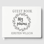 Livre D'or Fifty & Fabulous - Fun 50th Birthday Guestbook<br><div class="desc">NewParkLane - Livre d'or de 40e anniversaire noir et blanc, avec une citation amusante "Fifty & Fabulous" dans une amusante typographie de script Facile à customiser à Zazzle avec votre propre texte pour un design personnalisé. Tous les styles de texte, couleurs, tailles peuvent être modifiés selon vos besoins. Consultez cette...</div>