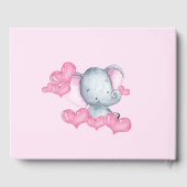 Livre D'or Fille Eléphant Baby shower rose (Verso)