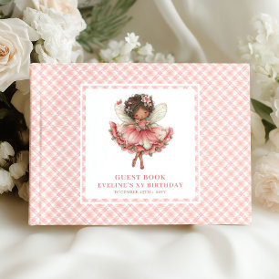 Livre d'or Fille Fée Mignonne Fleurs Roses Anniver
