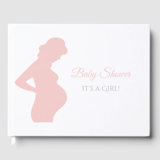 Livre D'or Fille rose Baby shower Femme enceinte Bump bébé
